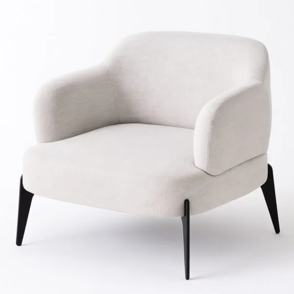 كرسي مفرد مخمل روبيرتو - بيج