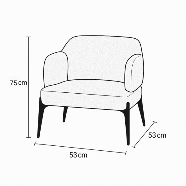 كرسي مفرد مخمل روبيرتو - بيج
