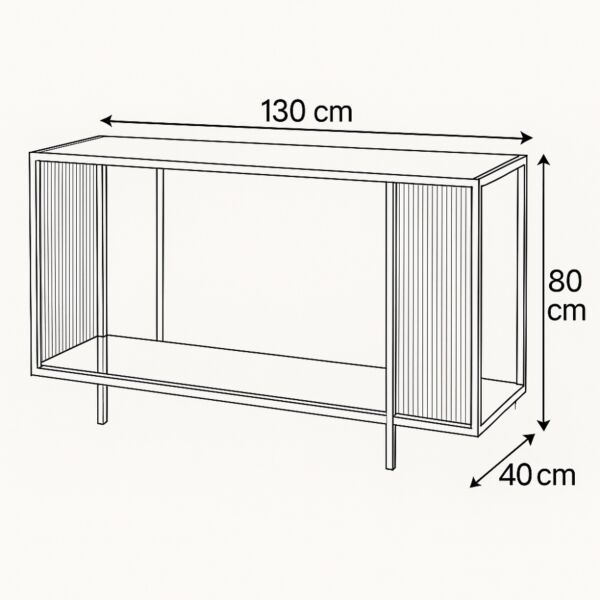 كونسول زجاجي سباركس - اسود وبيج