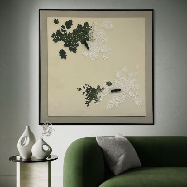 لوحة جدارية رسم يدوي باولا 160X160 سم - برواز اسود