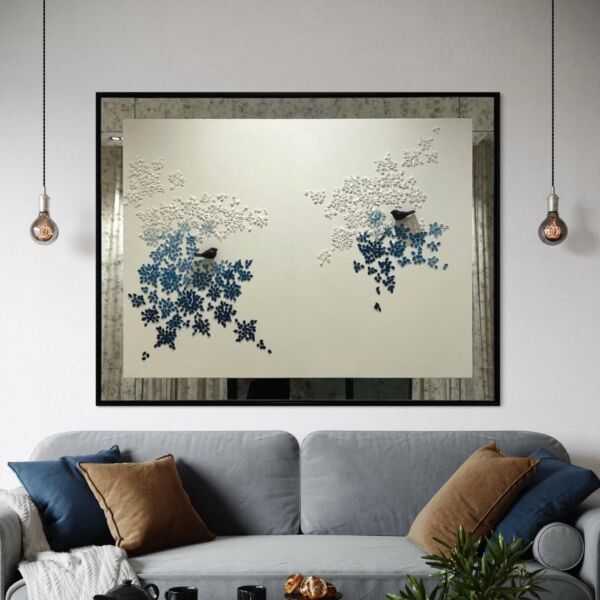 لوحة جدارية رسم يدوي مينو 160X140 سم - برواز اسود