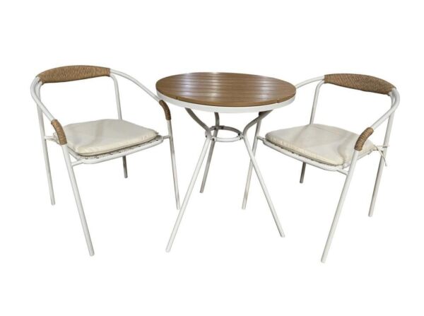 طقم جلسة خارجية 3 قطع ماندا - خشبي