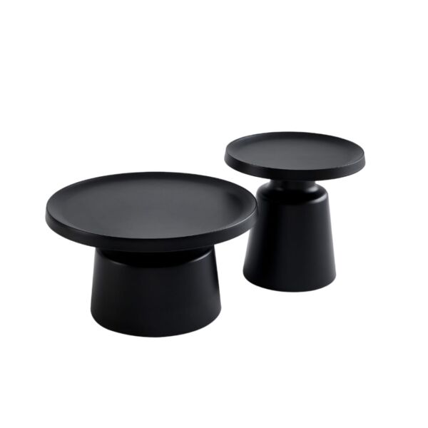 طقم طاولة قهوة وطاولة جانبية قطعتين بروناي - اسود