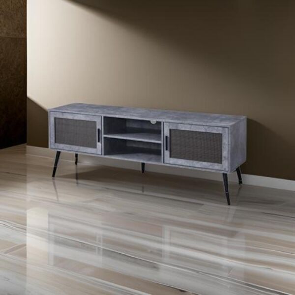 طاولة تلفزيون 160 سم شاكرا - رمادي واسود