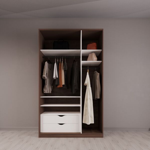 دولاب ملابس يونانا - 3 أبواب - بني