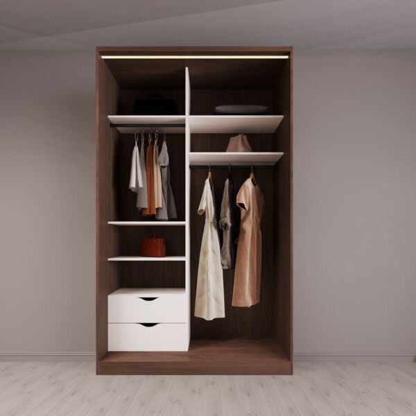دولاب ملابس ابواب منزلقة بيارا فيونا - بابين - بني