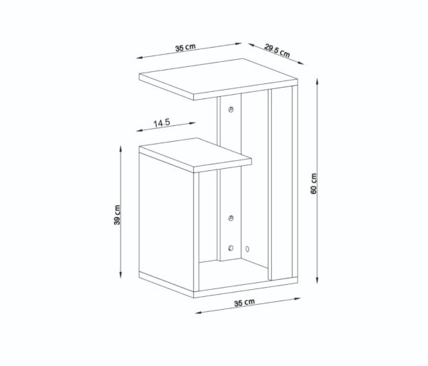 طاولة جانبية هيرا إلم كوڤ - بني فاتح