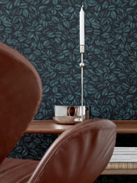 ورق جدران منقوش ليفز - اسود