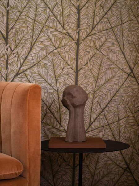 ورق جدران فيفيان - وردي وبني