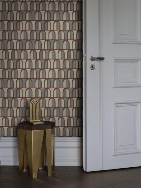 ورق جدران هندسي منقوش - اخضر