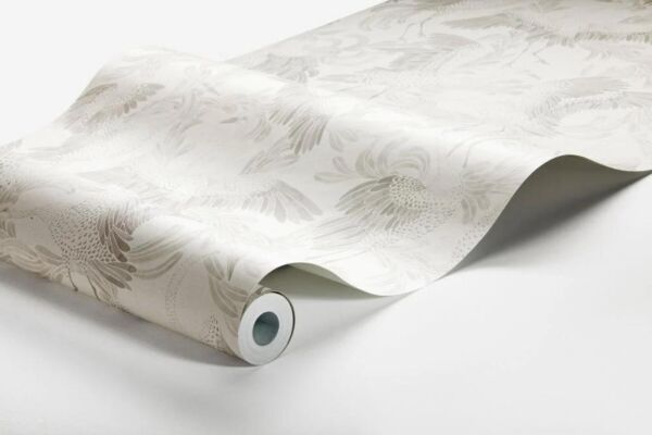 ورق جدران بطبعات طيور وحيوانات ايسنس - ابيض