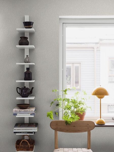 ورق جدران متقوش - رمادي