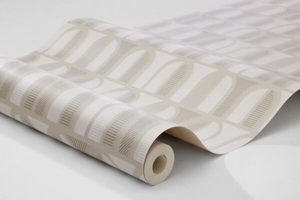 ورق جدران جرافيكي منقوش - بيج