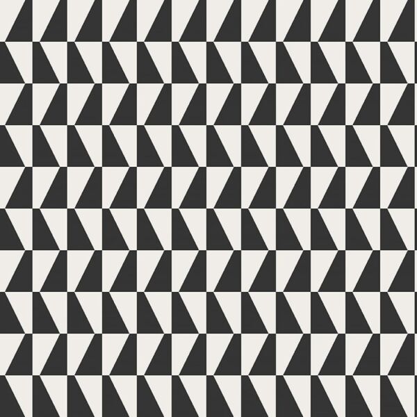 ورق جدران منقوش نمط هندسي - ابيض واسود