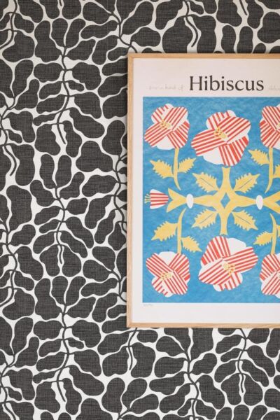 ورق جدران منقوش - ابيض واسود