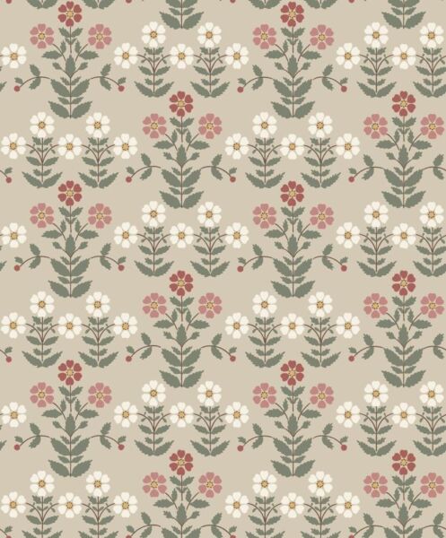 ورق جدران نمط أزهار نيو هيرتيج - احمر