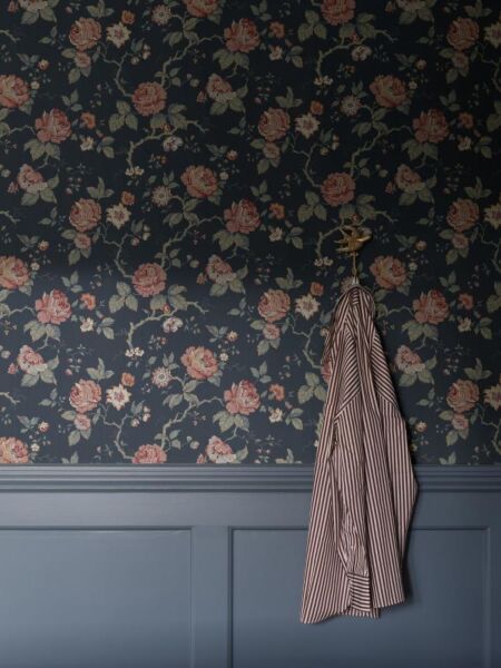 ورق جدران منقوش نيو هرتج - ازرق داكن