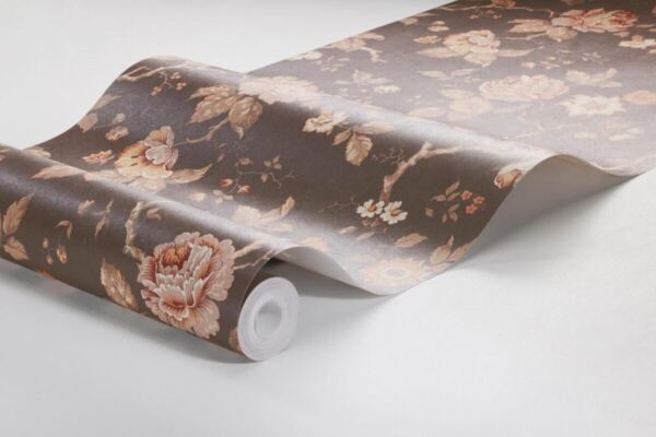 ورق جدران منقوش نيو هرتج - بني داكن