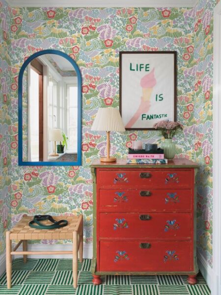 ورق جدران منقوش فلوريا - متعدد الالوان