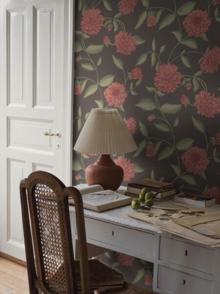 ورق جدران منقوش زهور الطبيعة - بني