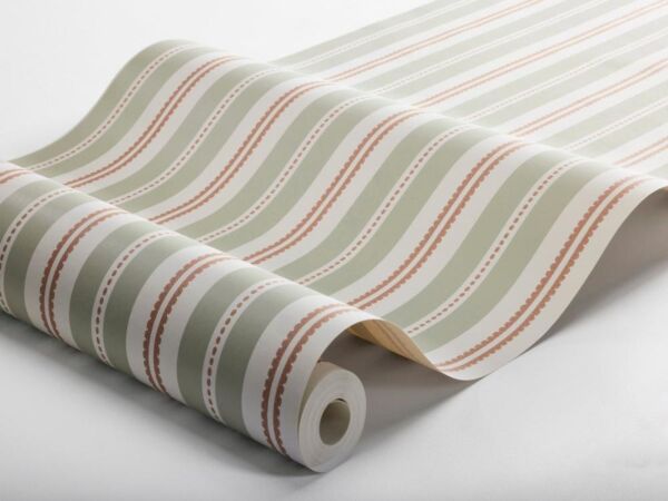 ورق جدران مقلم لويز - اخضر ومتعدد الالوان
