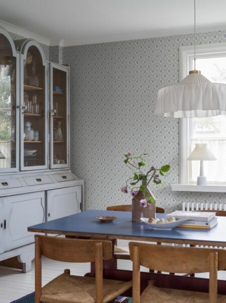 ورق جدران منقوش نيترا - ازرق فاتح