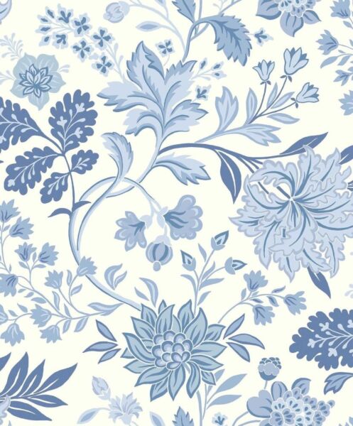 ورق جدران - ازرق وابيض