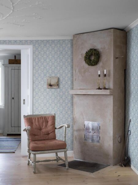 ورق جدران فيفو - ابيض وازرق