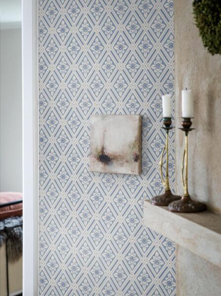 ورق جدران فيفو - ابيض وازرق