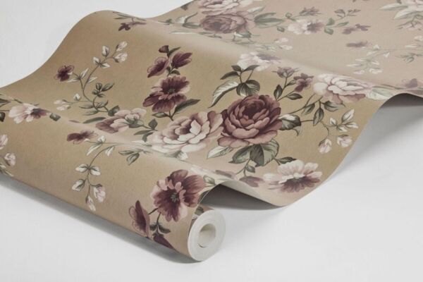 ورق جدران منقوش نويبي - بني داكن