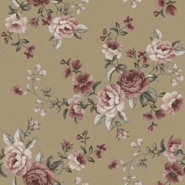 ورق جدران منقوش نويبي - بني داكن