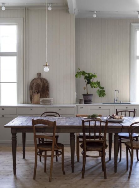 ورق جدران مقلم ويزل - رمادي