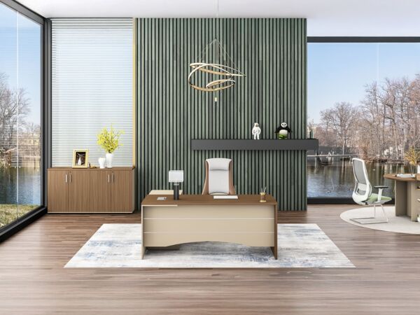 مكتب مع ملحق نيو نيرا 140 سم - بني ومتعدد الالون