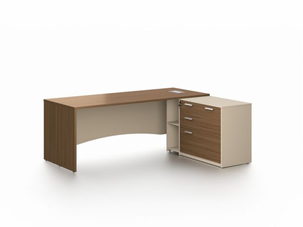 مكتب مع ملحق نيو نيرا 200 سم - بني ومتعدد الالوان