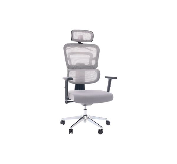 كرسي مكتب بمسند ظهر قابل للتعديل - رمادي