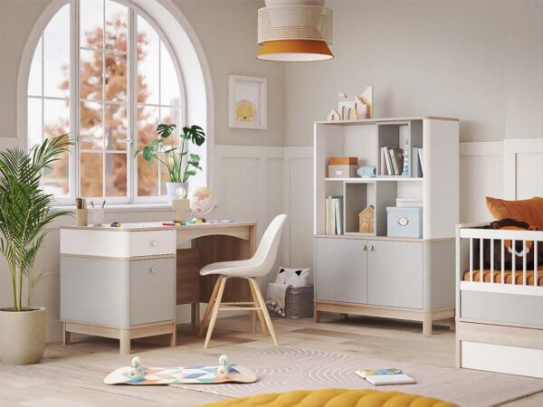 وحدة تخزين رفوف وابواب بونو - رمادي ومتعدد الالوان