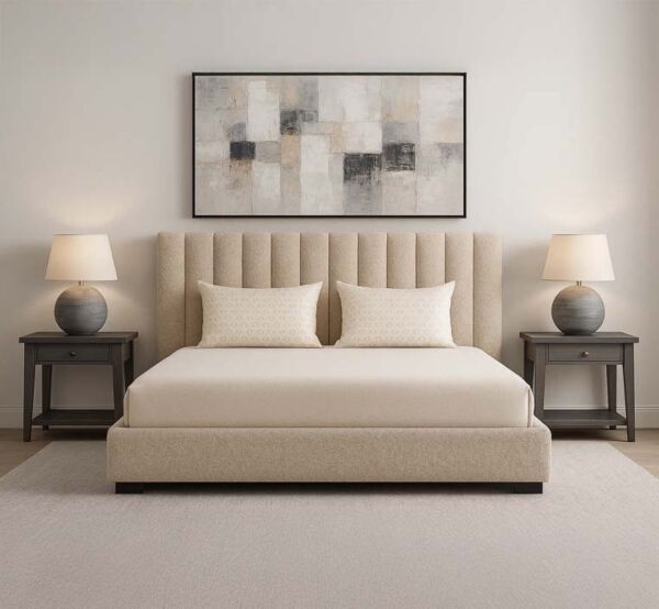 سرير كينغ لامبون 180×200سم - بيج