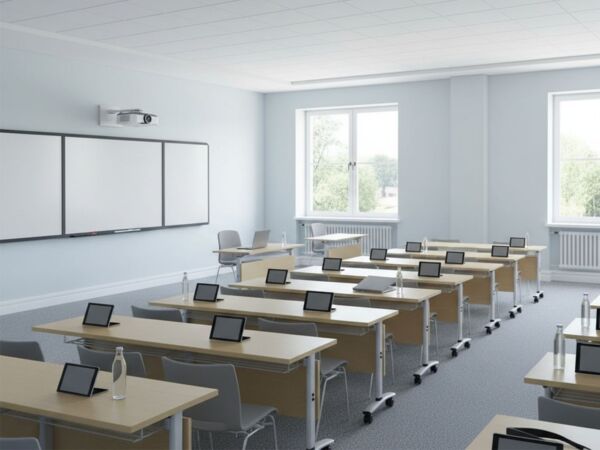 طاولة مكتب ليمو قابل للطي 140 سم - بيج وابيض