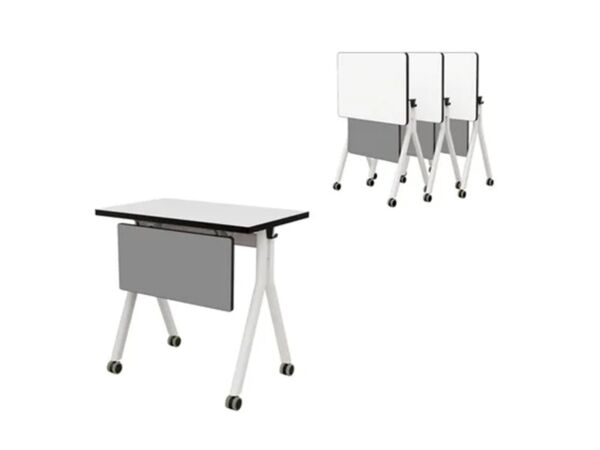 طاولة مكتب تارس قابل للطي 120 سم - ابيض ورمادي