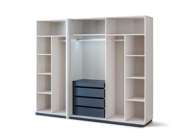 دولاب ملابس بونتي 6 ابواب - أبيض وأسود