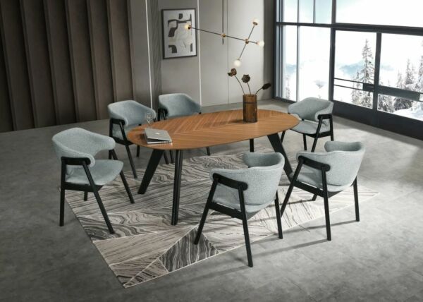 طاولة طعام كريك 200 سم 6 اشخاص - بني