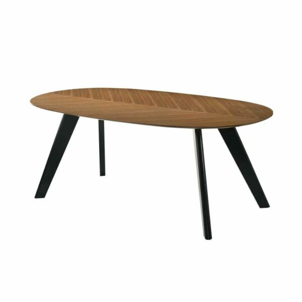 طقم طاولة طعام كريك 200 سم 6 اشخاص - بني ورمادي