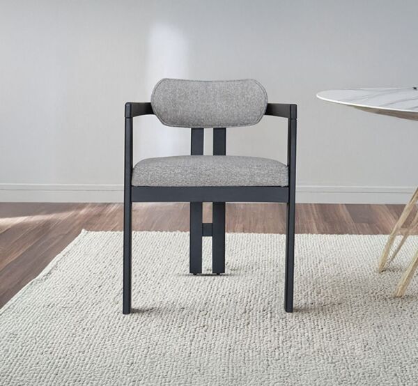 كرسي طاولة طعام بادوفا - رمادي واسود