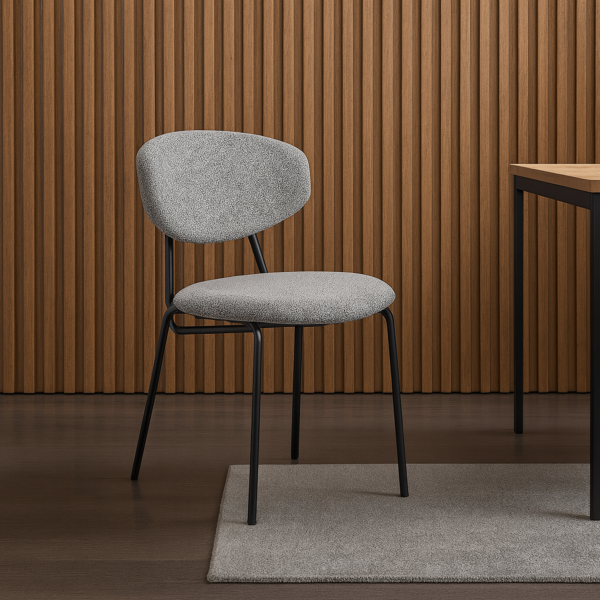 كرسي طعام لينو - رمادي