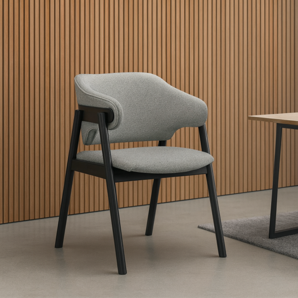 كرسي طاولة طعام كريك - رمادي واسود