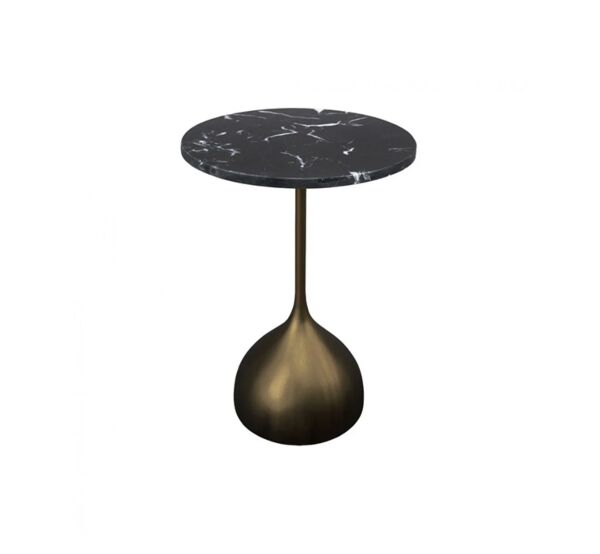 طاولة جانبية لوكس سطح رخام - اسود ونحاسي