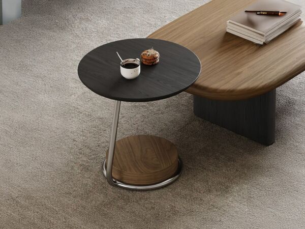 طاولة جانبية كولد - اسود وبني