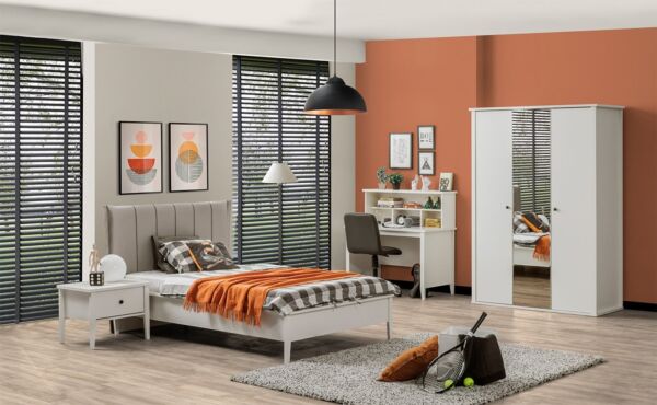 سرير مفرد دايون - أبيض