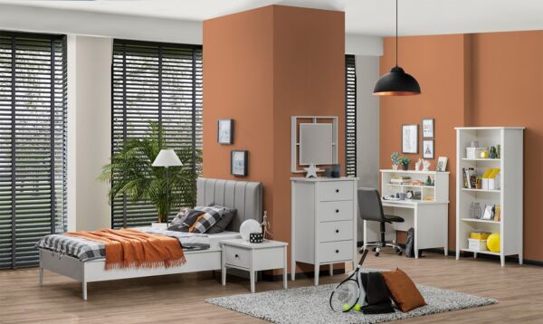 سرير مفرد دايون - أبيض