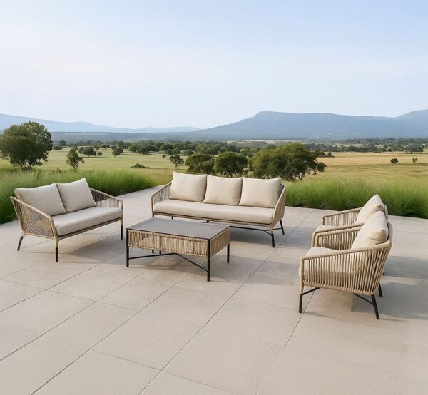 طقم جلسة خارجية فيونا - 5 قطع - بيج